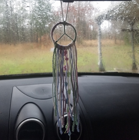 Small Peace Sign Dream Catcher Accessory Pastel - Picture 3 of 4